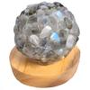 LED Lamp In Labradorite Tumbled Stones 7 - 8cm Diameter 370 Gr Approx
