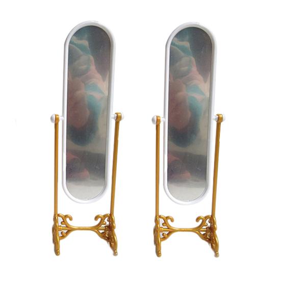 Girl Doll Toy Wardrobe Rotatable Fitting Full-length Mirror Furniture