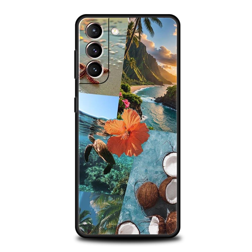 Phone Case For Samsung Galaxy S25 Edge S24 S23 S22 S21 Ultra S20 FE 5G S10 S10E S9 Plus Soft TPU Cover Summer Colorful Flower