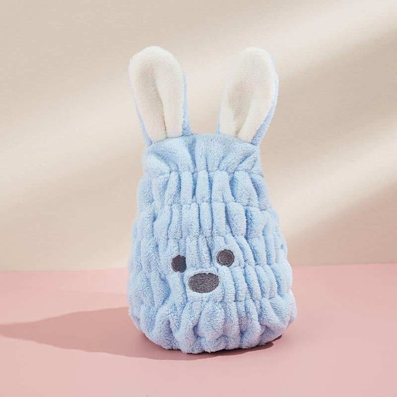 

1 Шапочка для сушки волос для детей из ультратонкого волокна с мультяшными кроличьими ушками. Идеальное сочетание мягкой влагопоглощаемости и банных процедур.