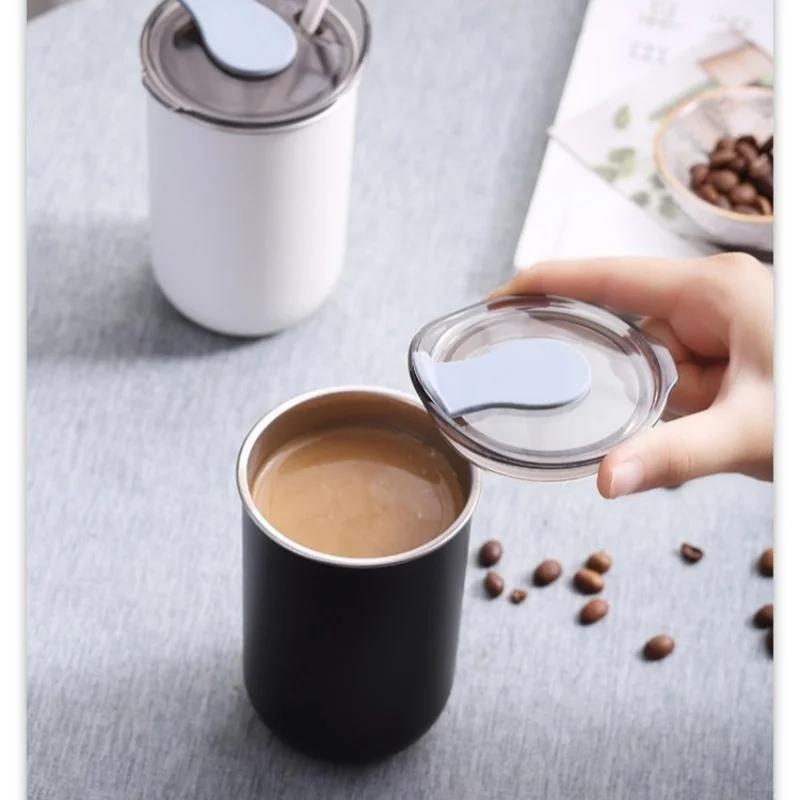 300ML Stainless Steel Coffee Cup Mug with Lid Simple Insulated Coffee Mug Thermal Bottle Heat-resistant Thermos Mug Drinkware