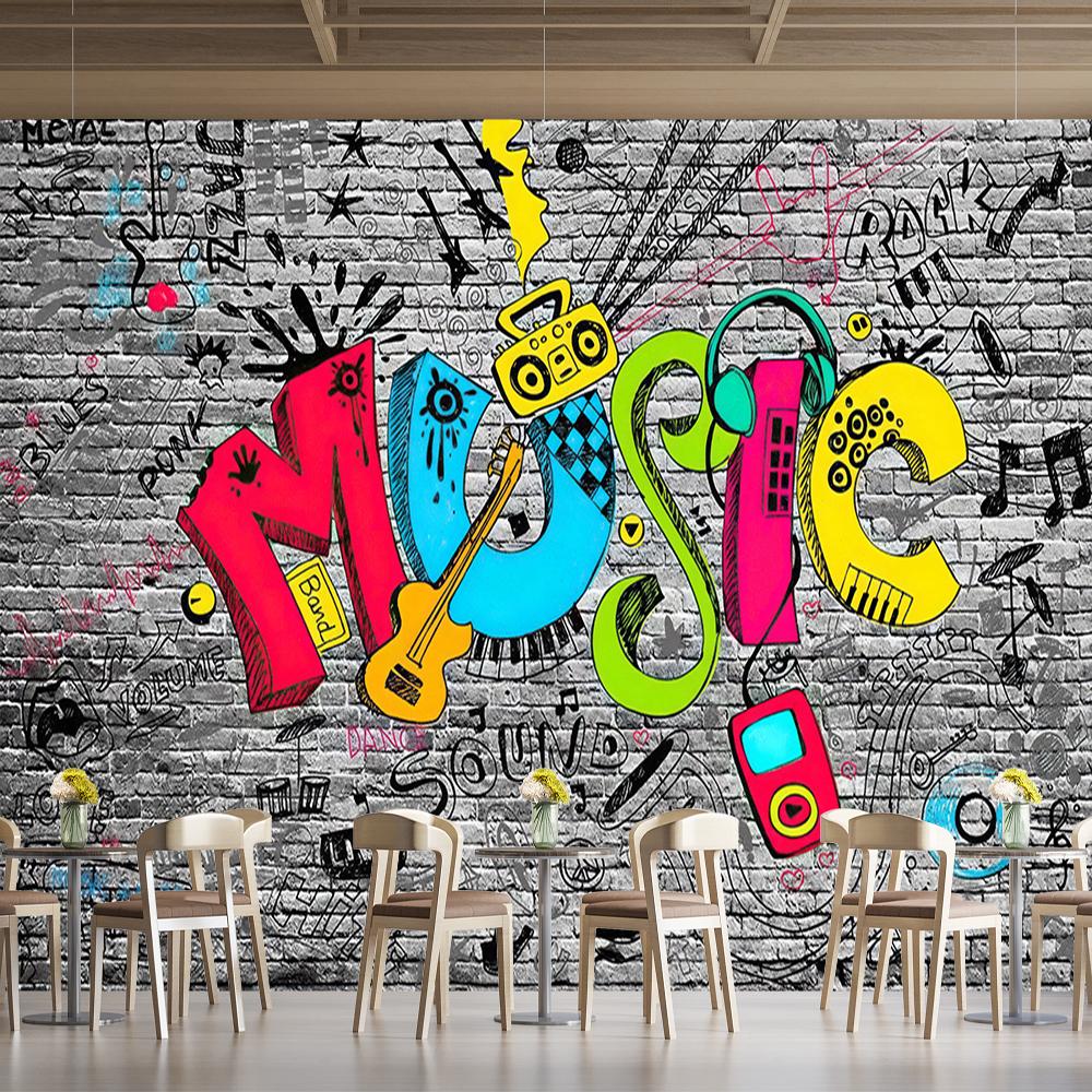 Graffiti Wallpaper Music Graffiti Photo Wall Mural Kids Bedroom Wall Mural Home Decor