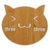 Wooden Cartoon Cat Heat Insulation Coasters - 60 Pack