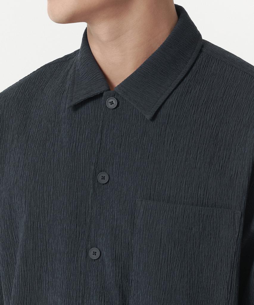Musinsa Standard Crinkle Relaxed Short Sleeve Shirt [Iron Grey]