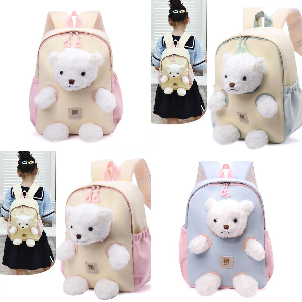 Kids Backpack With Cute Bear And Durable Oxford Material For School Travel