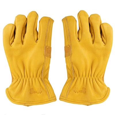 BUNDOK Outdoor Gloves BD-475 for Splitting Firewood and Bushcraft, Yellow, Free Size
