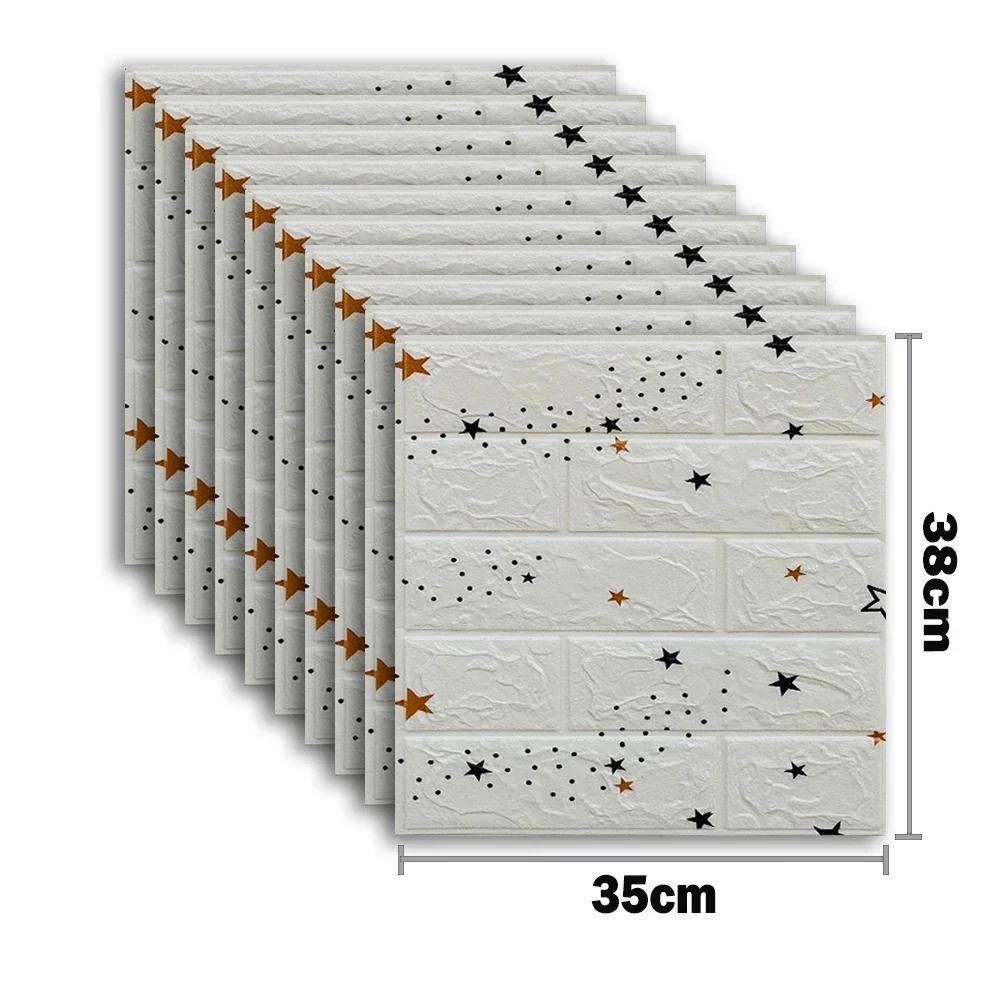 Foam 3D Wall Stickers Self Adhesive Wallpaper Panels Home Decor Living Room Bedroom Decoration Bathroom Waterproof Wall Sticker