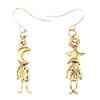 1 Pair Lightweight Moon and Star Cartoon Design Earrings Bohemian Style Fashion Jewelry Versatile for Casual Formal Outfits