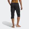 Adidas Yoga Training 3/4 Pants With Solid Color Logo And Elastic Waist Men Bottoms Black H44515