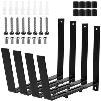 4Pcs Adjustable Planter Pot Metal Bracket Heavy Duty Iron Hook Flower Box Holder Wall Mount for Railings Balcony Window