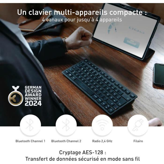 Clavier - CHERRY - KW 9200 MINI - Compact - Bluetooth - Rechargeable - Multi-Appareils