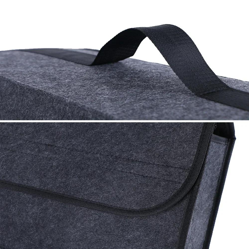 2026 Trunk Organizer With Lid Sturdy Car Storage Bag Collapsible Trunk Organizer Soft Felt Storage Box For Car Trunk Grocery Suv