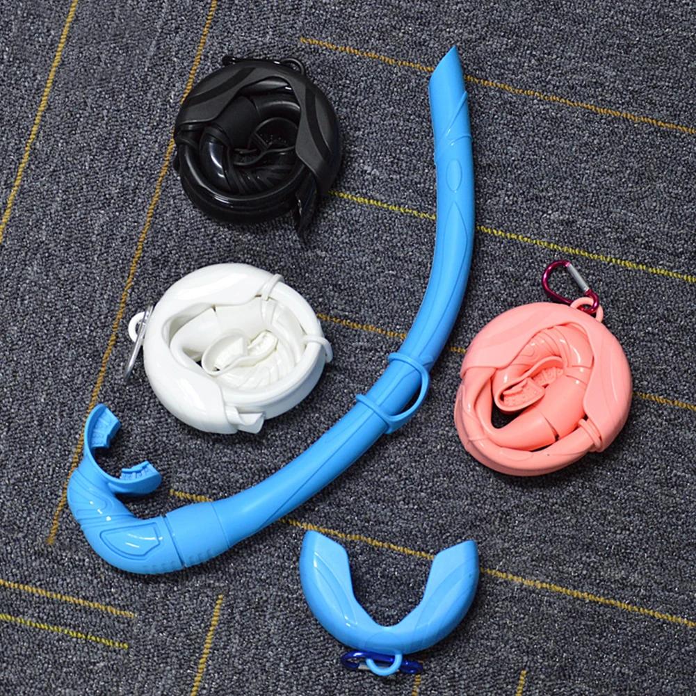 Silicone Foldable Snorkel Tube Snorkel with Compact Storage Case Women Men Roll Up Snorkel Wet Breathing Tube For Snorkeling