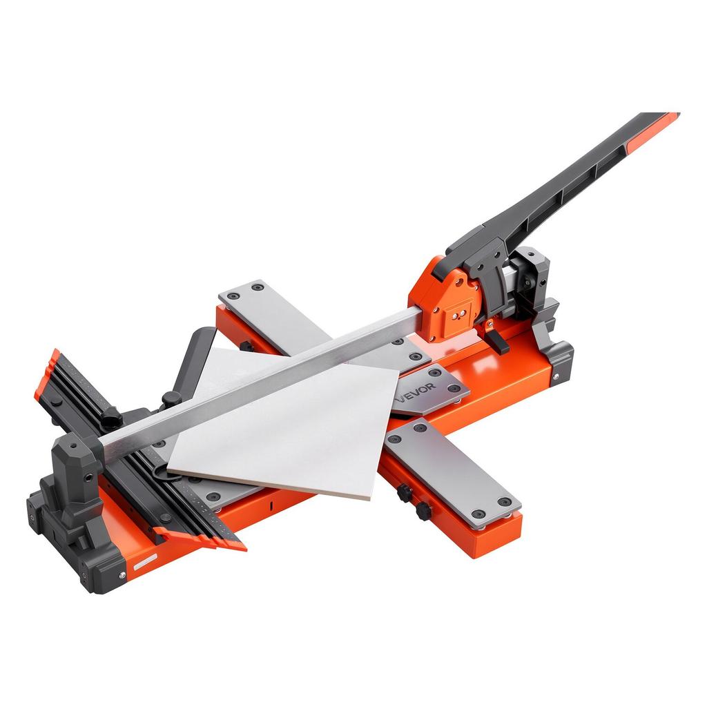 600 mm Manual Tile Cutter, Spring-Loaded Base Cutting Tool with Adjustable Angle Fence, Tungsten Carbide Cutting Wheel, Precision Alignment Guide, for