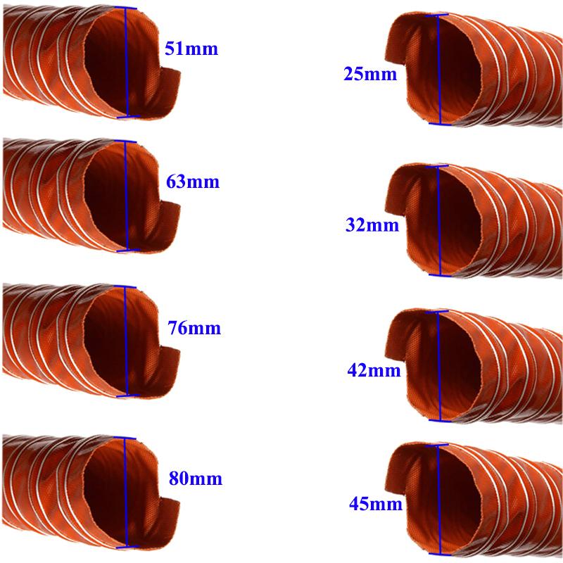 

1M Universal Car Air Ducting Pipe Flexible Air Vent Hose Tube Hot Cold Cooling Transfer Extractor 25/32/38/42/45/51/63/76/80mm 25mm