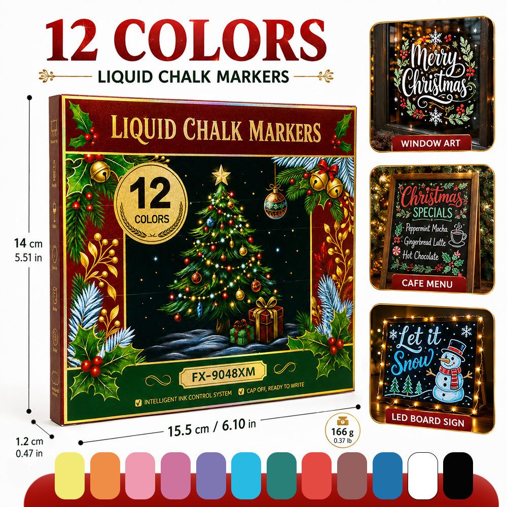 Christmas Gift Box Acrylic Paint Marker Set with Light Board for Kids DIY Drawing Art Craft