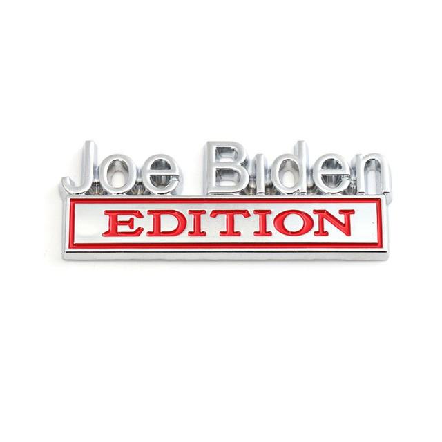 1Pc 3D Metal Joe Biden Edition Logo Car Front Grille Badge Side Fender Rear Trunk Emblem Sticker Decal