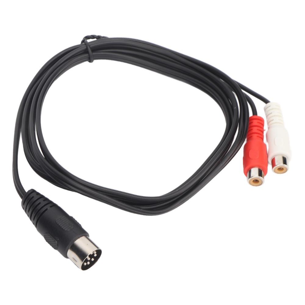 Plug and Play 8 Pin Din To 2RCA Adapter Professional 8 Pin Male To Female 2RCA  Sound Equipment