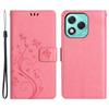 For Honor 400 Lite 5G Leather Wallet Case Butterfly Flower Imprinted Phone Cover with Strap