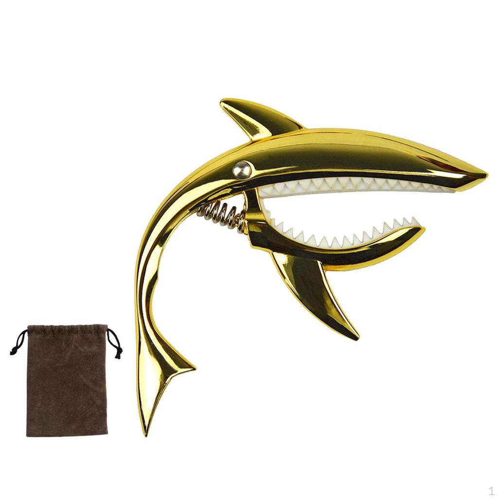 Guitar Capo Cute Shaped with Storage Pouch Zinc Alloy Tone Clip Spring for Acoustic Bass