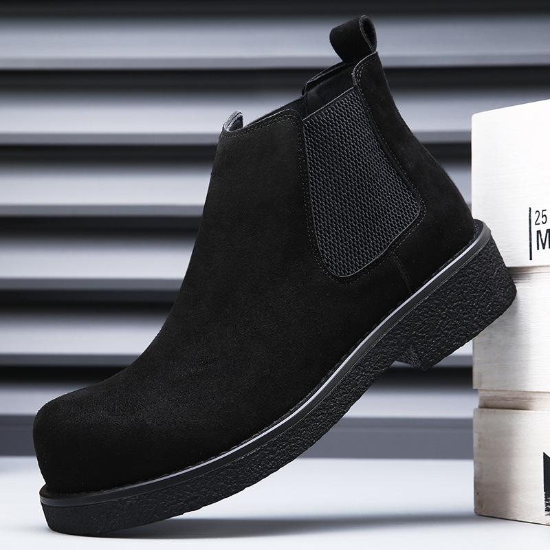 Chelsea boots new autumn and winter leather short leather boots retro suede Martin boots 38