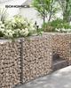 SONGMICS Gabion Basket, Metal Gabion Cage with 5 X 10 Cm Mesh for Stones, Galvanised, Garden Decor Wall Partition, 100 X 90 X 30 Cm, Silver