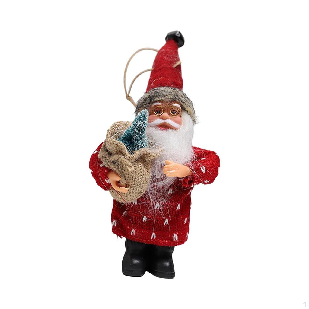 Christmas Hanging Decoration, 7.5 Inch High Santa Claus Doll, Vivid Appearance with Lanyard, Home