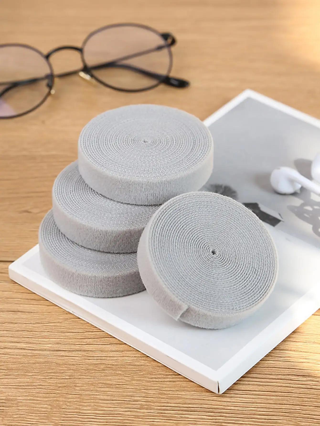 

Cable trimmer cable tie, hand torn Velcro data cable storage and organization, charging headphone cable fixing cable tie сірий колір