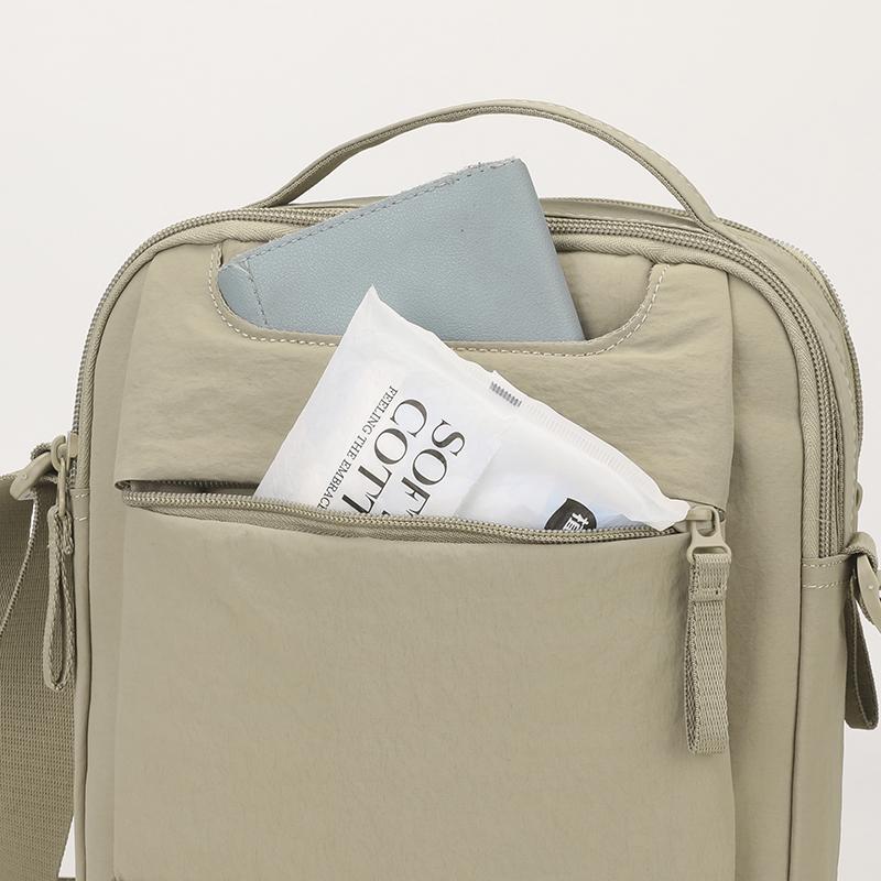 Nylonová crossbody taška s horním uchem a přední kapsou na zip pro muže i ženy pro každodenní použití
