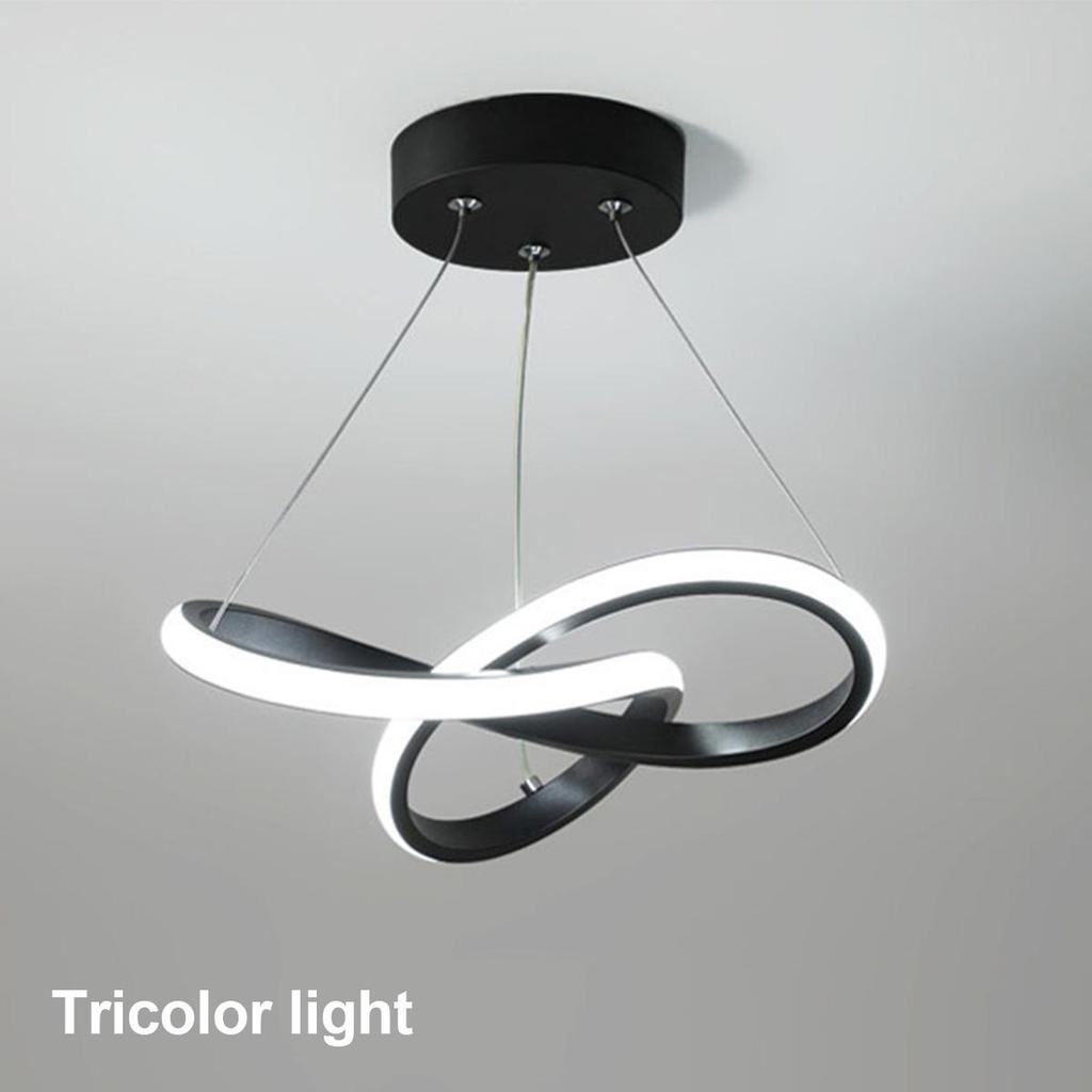 24cm Led Pendant Light Tricolor Hanging Lamp Lights Luxury Ceiling Linear Retro Nordic Black/White Creative Art Metal Chandelier