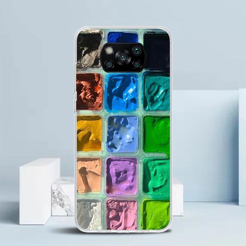 Watercolors Set Paint Palette Painting Box Soft Cover for Xiaomi Poco F7 Ultra X7 X6 X5 Pro M7 Phone Case Redmi 15 15C 13 13C 12