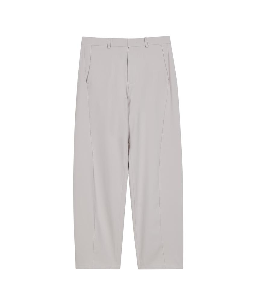 IRONYPORNO WHITELINE 86-Iro268 Basic Curved Wide Poly Pants Light Gray