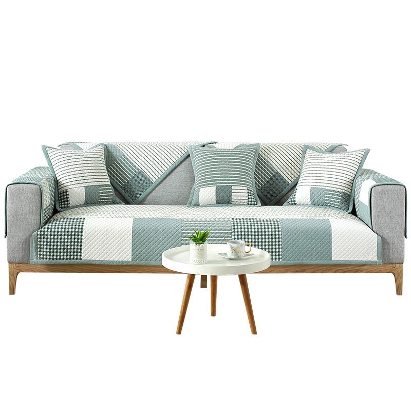 Modern Minimalist Nordic Countryside Block Cotton Sofa Cushion Four Seasons General Fabrics Washed Cotton Seat Cushions