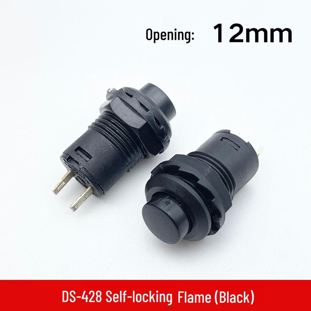 DS-428/427 12mm Round Button Switch: Self-locking, Non-locking, Self-resetting Momentary Power Switch
