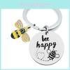 Modern Minimalistisk Bee Happy Nyckelring Hållbar Nyckelring Perfekt För Firanden Och Evenemang