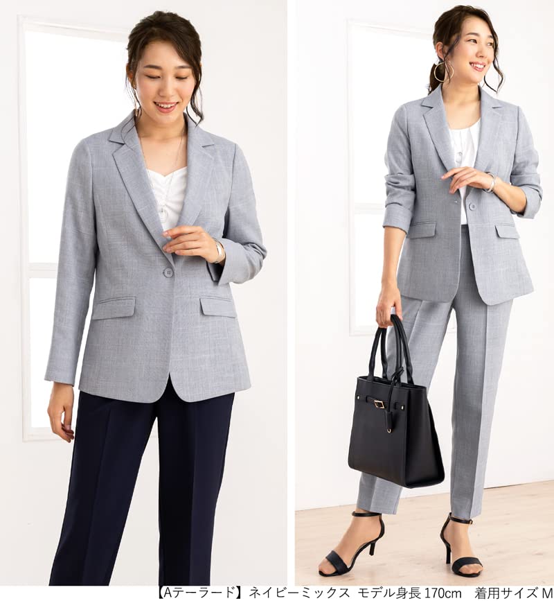 Jacket Suit for Cool Business Summer Large Long Job Office 3L Navy Mix [Add Rouge] Only, Women, Spring, Summer, Biz, Washable, Suit, Suit, Size,