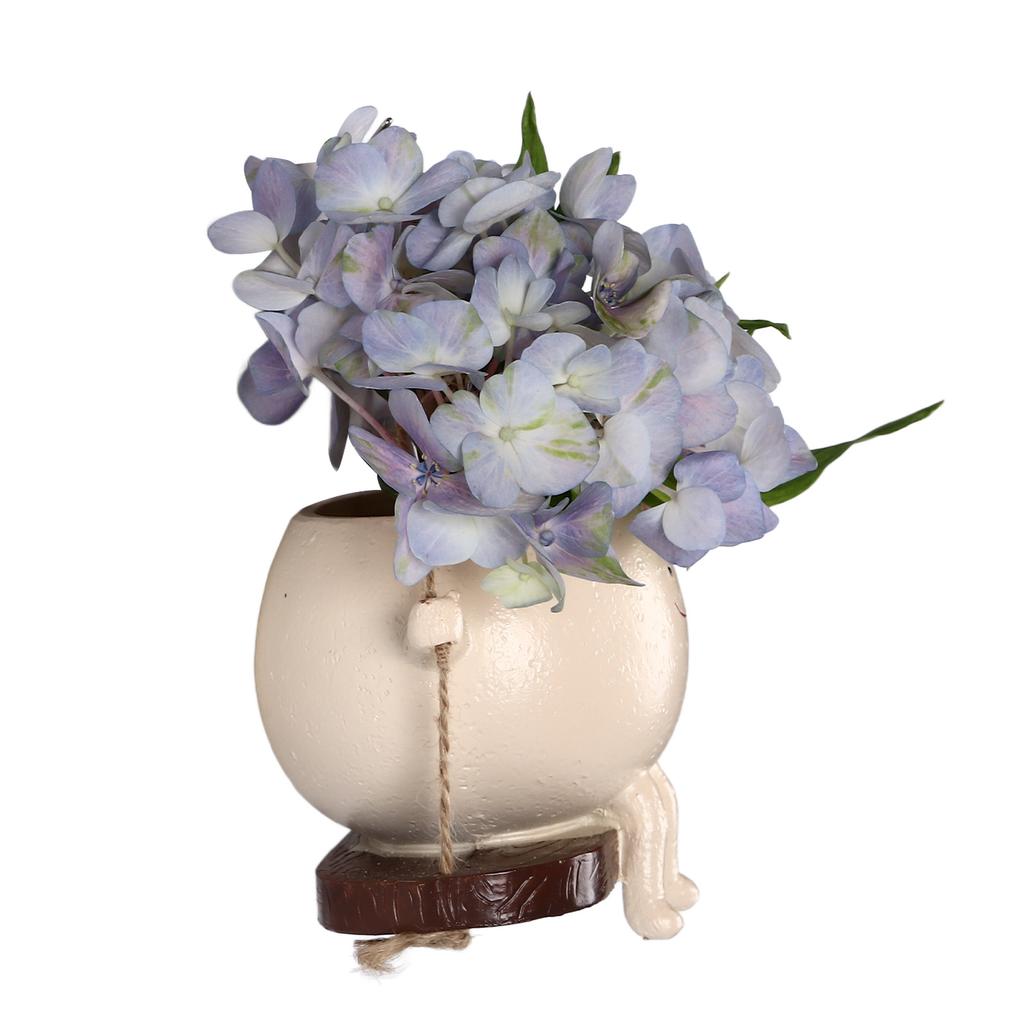 Swing Face Planter Resin Wall Hanging Head Planter Smiling Face Succulent Flower Pot for Indoor Outdoor Decoration