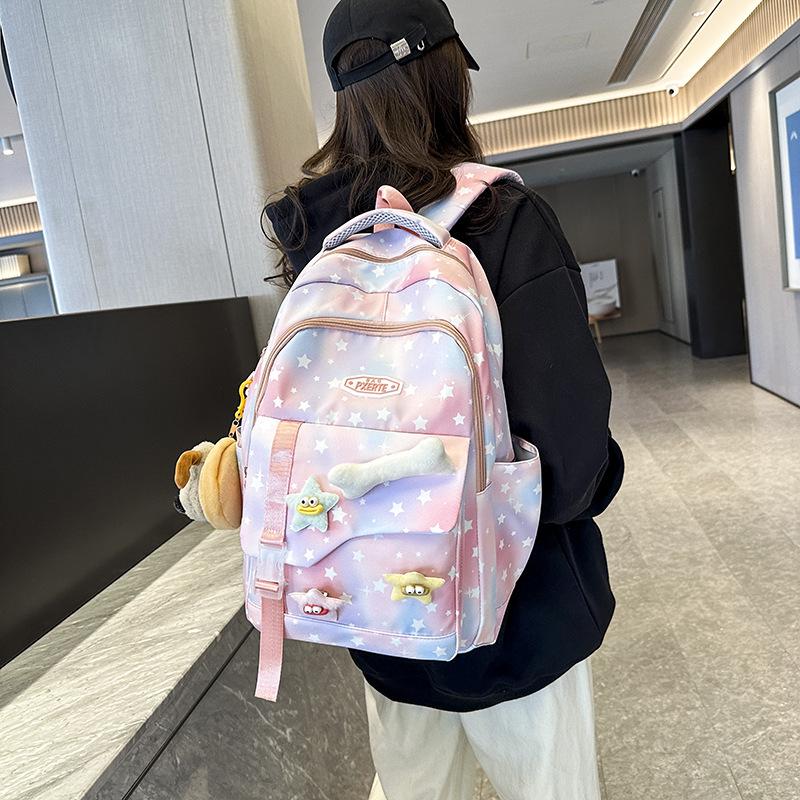 Middle School Student Schoolbag Stars Print Women's Backpack Water-Repellent Large Capacity Student Backpack