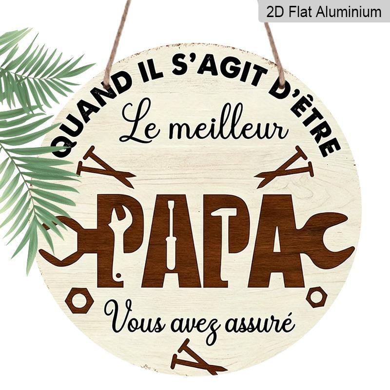

2D Flat Father s Day Themed Aluminum Pendant, Available in Various Sizes. A Wood-grain Background Decorative Piece, Ideal for Home Décor. Suitable 7.87×7.87inch