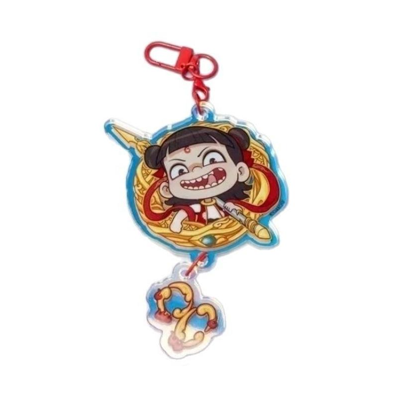 Fashionable Nezha Anime Acrylic Keychain for Fan and Collectors Double Sided Print Sturdy and Colorful Accessory