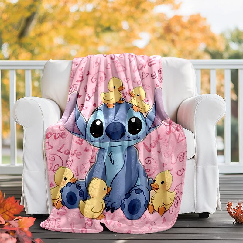 1pc S-Stitch2 Theme Blanket - Digital Print, Polyester, Cozy for All Seasons, Perfect for Outdoor, and Travel