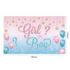 New model gender reveal banner for newborns, balloon decoration scene for celebrating the birth of the baby, flag hanging display