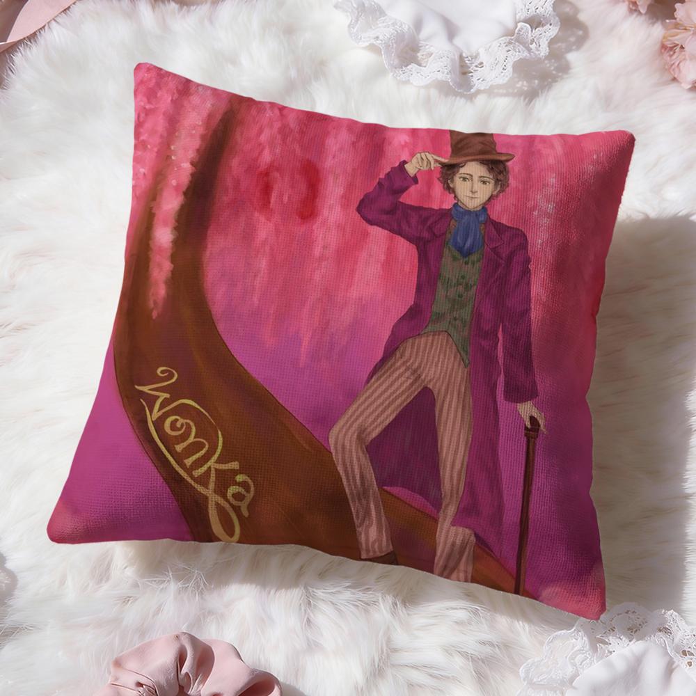 Moive W-Wonka Cushion Cover Premium Comfort Reversible Pillow Cove -Two in One Design for Any Room & Car Interior