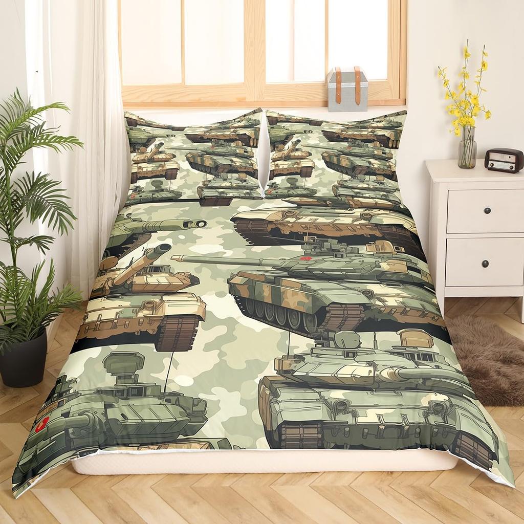 Tank Duvet Cover Set For Teens Adults Queen Quilt Covers Lightweight Down Bedroom Decor 2 Pillowcases 1 Duvet Cover No Comforter