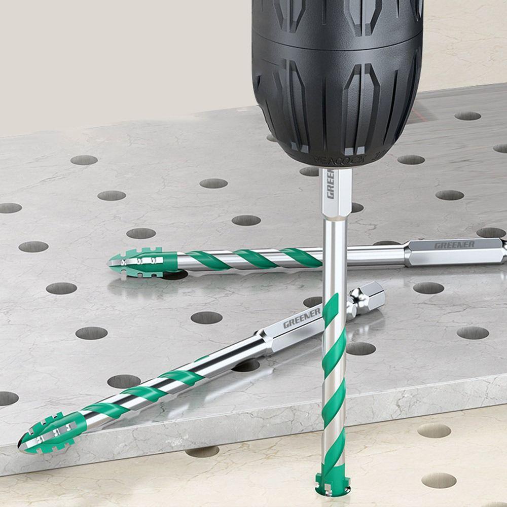 Four-Edged Eccentric Drill Bit Serrated Skewed Head Tile Drill Bit High Hardness Hexagonal Shank Drill Bit Set Drilling Tool