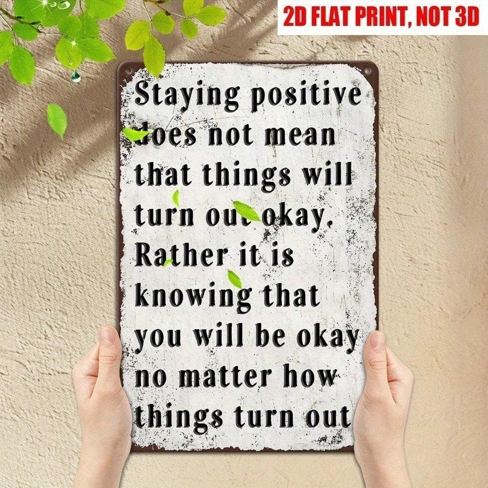 Metal Poster Wall Art Positive Motivation Office Decor