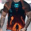 Summer Casual Men's Clothing Oversized Loose Lion Pattern Printed Short Sleeved Round Neck Fitness T-shirts