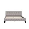Bed - Unknown BRAND - 120x190 Cm - Upholstered Headboard - 1 Place - Grey