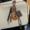 Bagel Pretzel Chocolate Bag Charm Pendant Keyring Braided Rope Keychain Charm for Backpack Purse Handbag Decorations