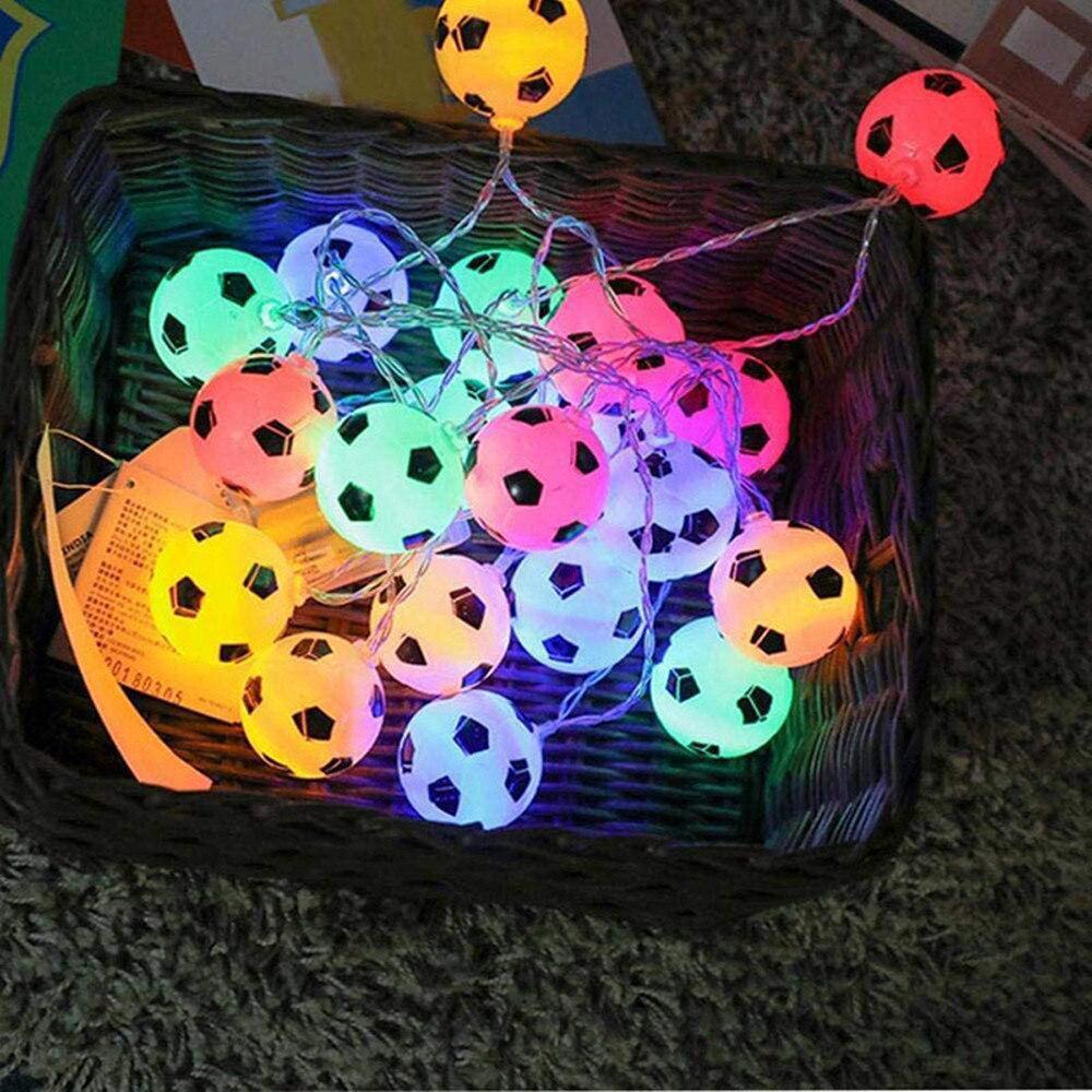 10/20 LEDs Dekoration Fußball Lichterkette Batterie USB LED Fußball String Girlande Dekoration Schlafzimmer Home Thema Party Weihnachten YSXX